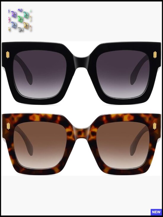 Retro Square Oversized Sunglasses Large TAC Lenses UV Protection Driving main image 7